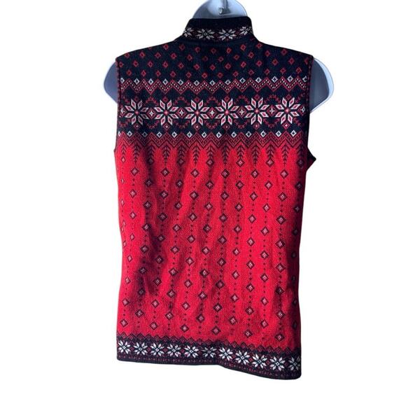 Neve Designs Sleeveless Sweater Womens S Nordic Fair Isle Full Zip Artsy Femine - Picture 4 of 6